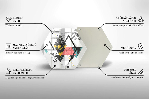 Skärbräda glas sexhörning Abstrakta trianglar