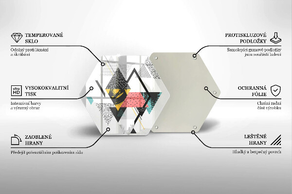 Skärbräda glas sexhörning Abstrakta trianglar