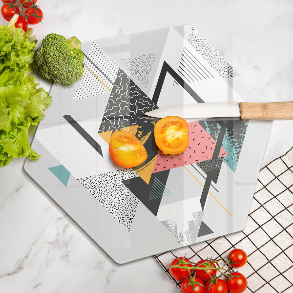 Skärbräda glas sexhörning Abstrakta trianglar