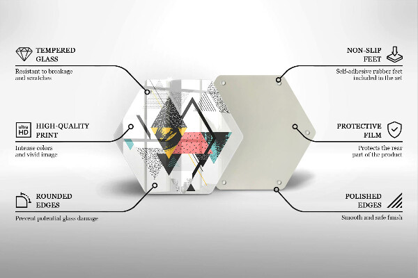 Skärbräda glas sexhörning Abstrakta trianglar