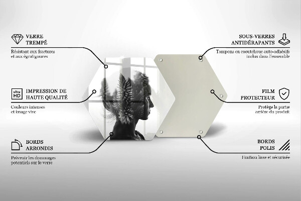 Skärbräda glas sexhörning Kvinna och skog