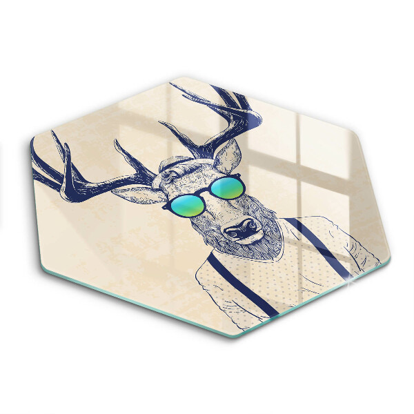 Skärbräda glas sexhörning Rådjur man illustration