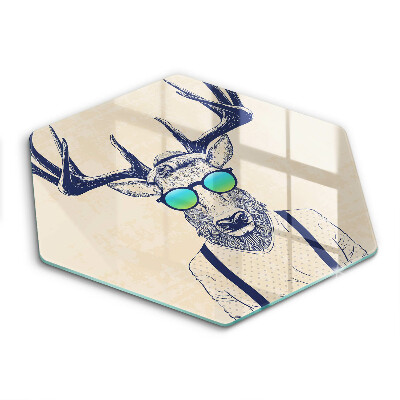 Skärbräda glas sexhörning Rådjur man illustration