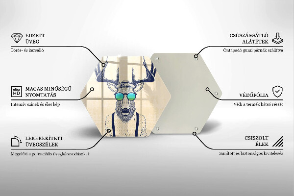 Skärbräda glas sexhörning Rådjur man illustration