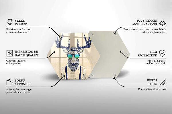 Skärbräda glas sexhörning Rådjur man illustration