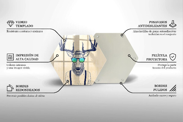Skärbräda glas sexhörning Rådjur man illustration