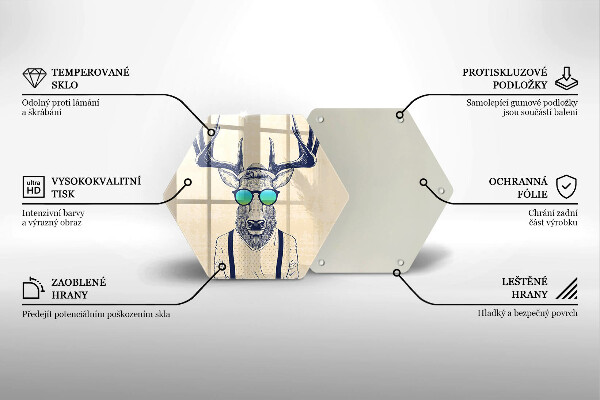 Skärbräda glas sexhörning Rådjur man illustration