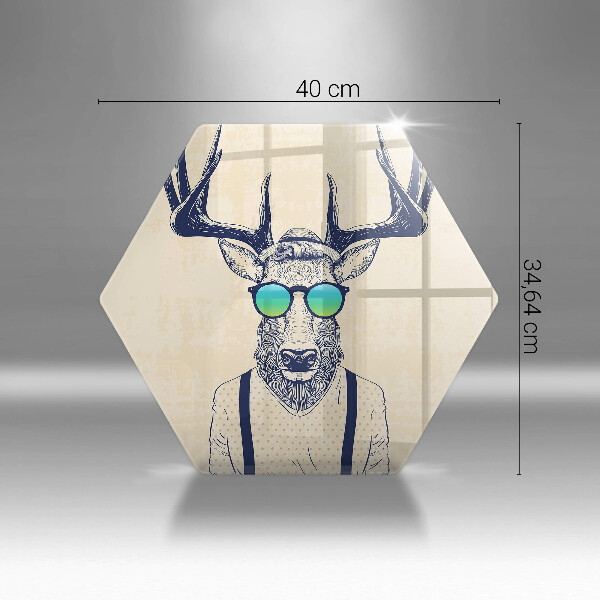 Skärbräda glas sexhörning Rådjur man illustration