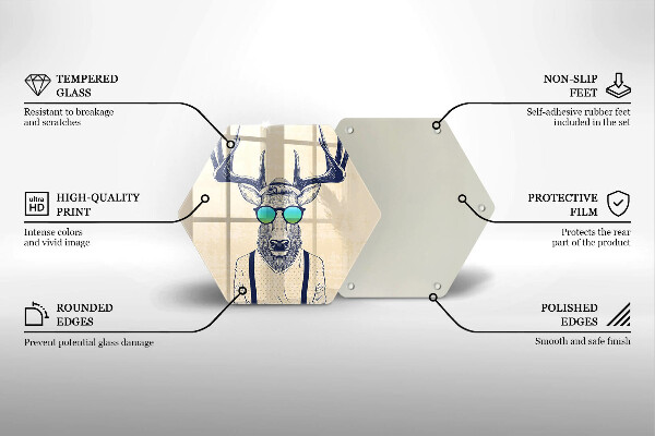 Skärbräda glas sexhörning Rådjur man illustration