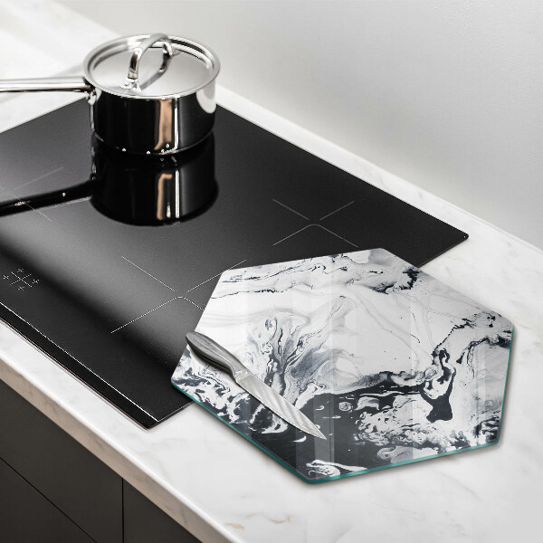 Skärbräda glas sexhörning Bläckabstraktion