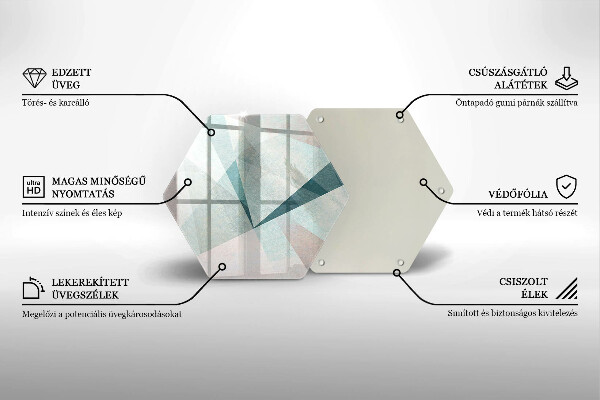 Skärbräda glas sexhörning Skarp abstraktion