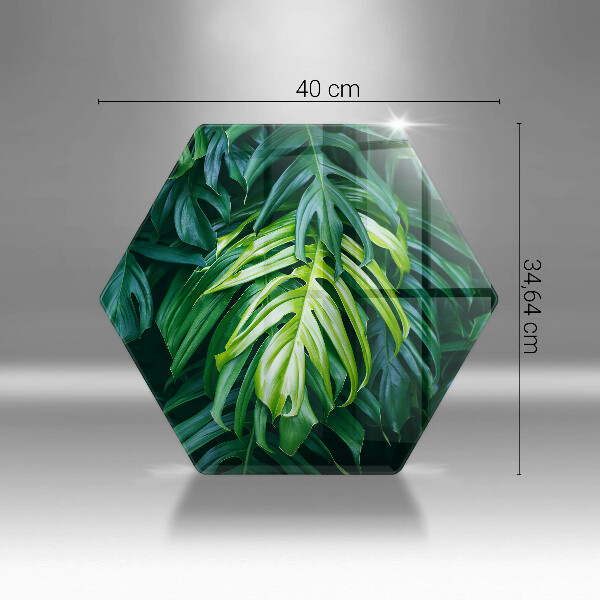 Skärbräda glas sexhörning Vilda monstera blad