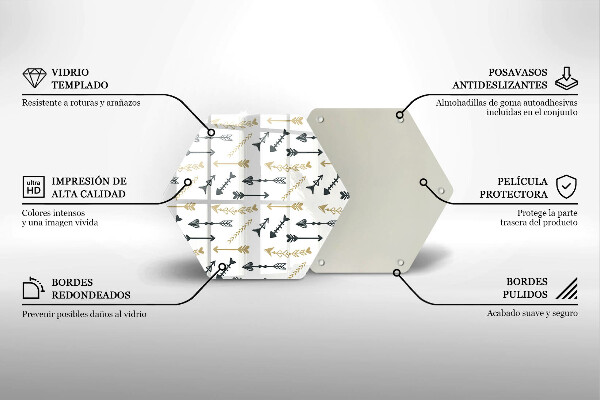 Skärbräda glas sexhörning Boho pilar mönster