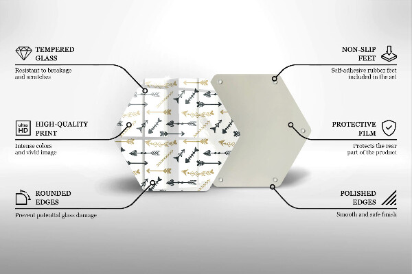 Skärbräda glas sexhörning Boho pilar mönster