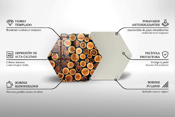 Skärbräda glas sexhörning Trästubbar