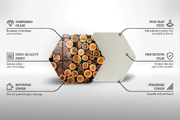 Skärbräda glas sexhörning Trästubbar
