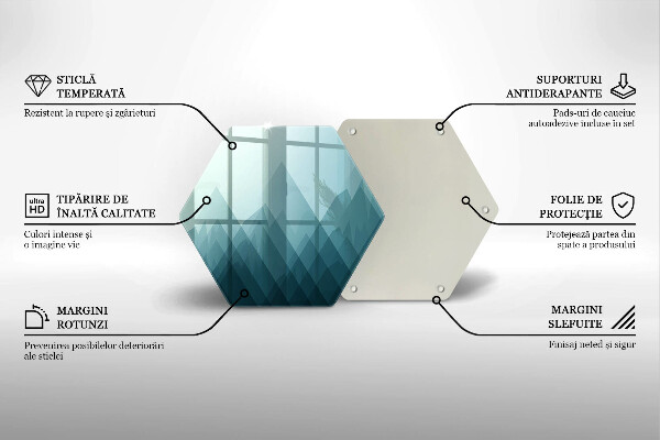 Skärbräda glas sexhörning Abstrakta berg