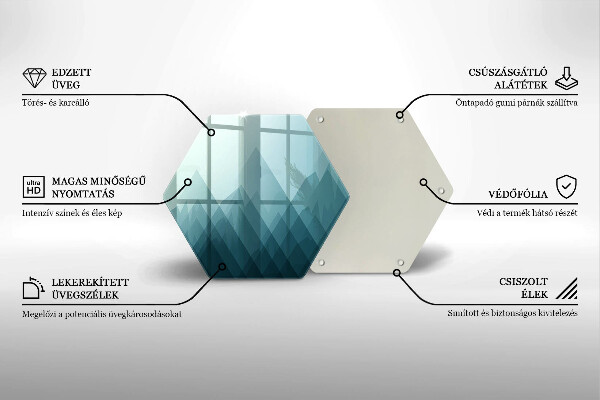 Skärbräda glas sexhörning Abstrakta berg