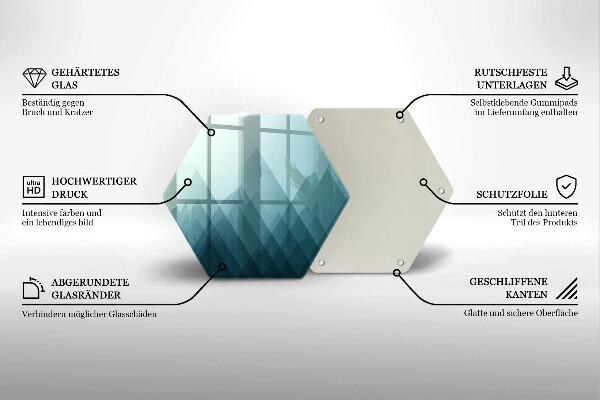 Skärbräda glas sexhörning Abstrakta berg