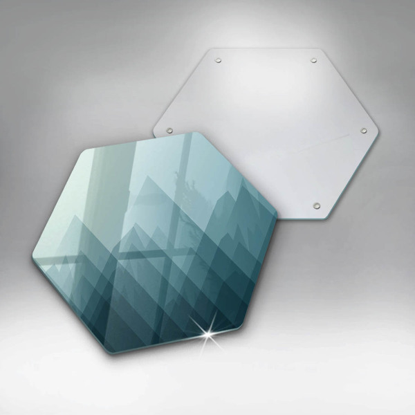Skärbräda glas sexhörning Abstrakta berg
