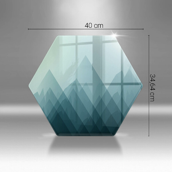 Skärbräda glas sexhörning Abstrakta berg