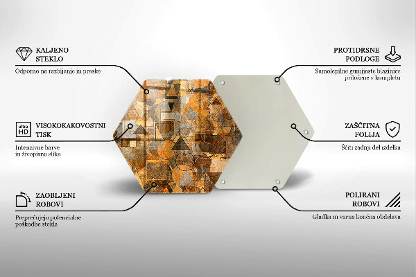 Skärbräda glas sexhörning Seamless mönster av geometriska figurer