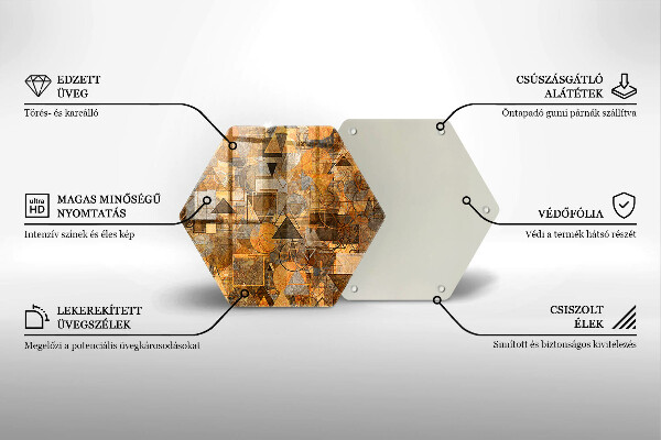 Skärbräda glas sexhörning Seamless mönster av geometriska figurer