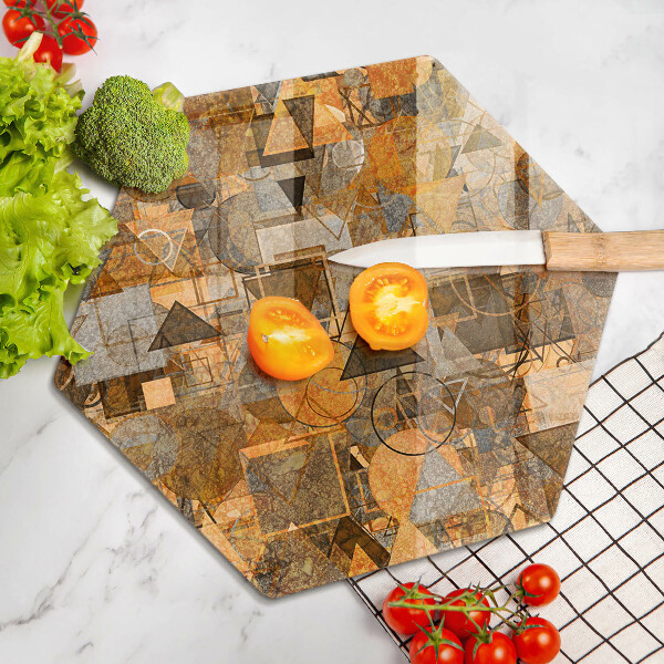 Skärbräda glas sexhörning Seamless mönster av geometriska figurer