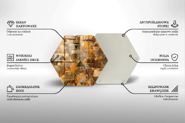 Skärbräda glas sexhörning Seamless mönster av geometriska figurer