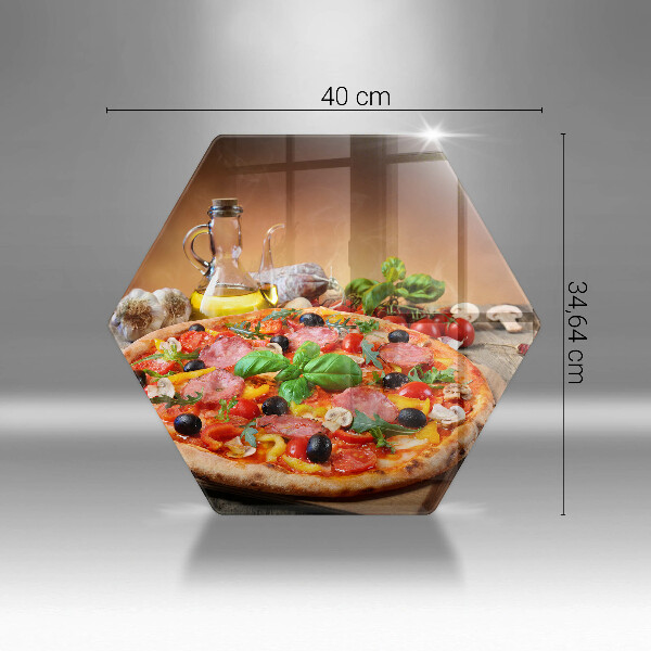 Skärbräda glas sexhörning Italiensk pizza