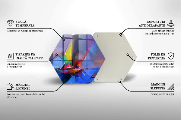 Skärbräda glas sexhörning Målad abstraktion