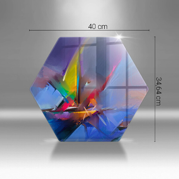 Skärbräda glas sexhörning Målad abstraktion