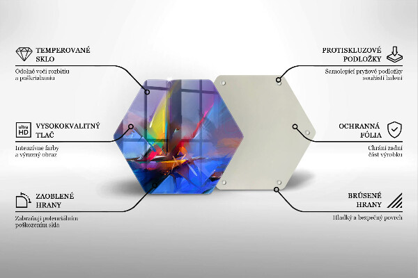 Skärbräda glas sexhörning Målad abstraktion
