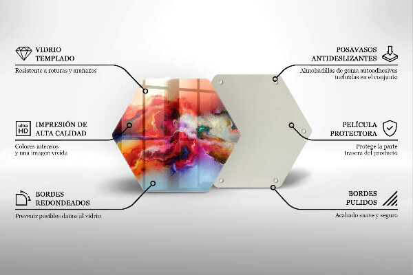 Skärbräda glas sexhörning Rökig abstraktion
