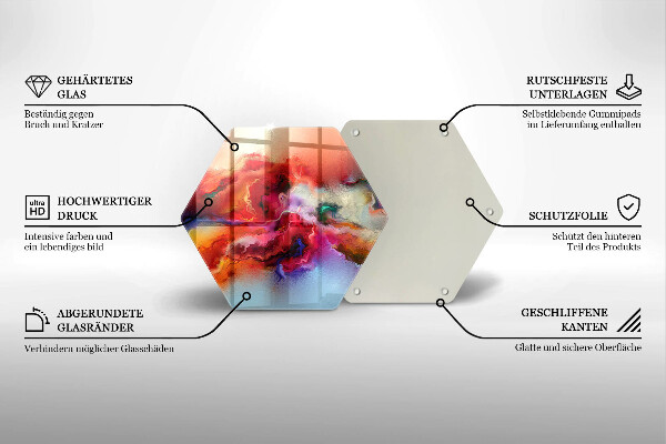 Skärbräda glas sexhörning Rökig abstraktion