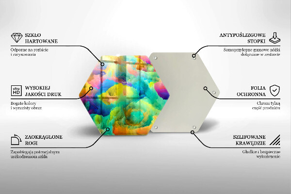 Skärbräda glas sexhörning Färgglad abstraktion