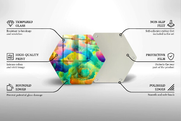 Skärbräda glas sexhörning Färgglad abstraktion