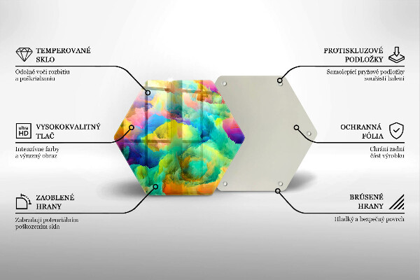 Skärbräda glas sexhörning Färgglad abstraktion
