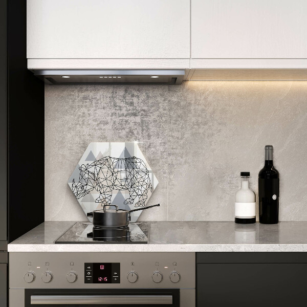 Skärbräda glas sexhörning Line art noshörning