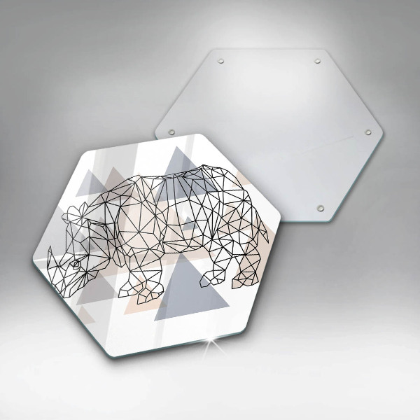 Skärbräda glas sexhörning Line art noshörning