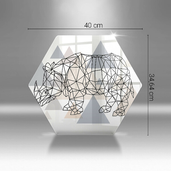 Skärbräda glas sexhörning Line art noshörning