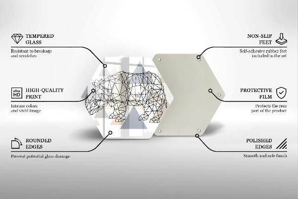Skärbräda glas sexhörning Line art noshörning