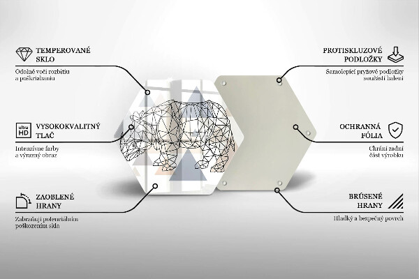 Skärbräda glas sexhörning Line art noshörning