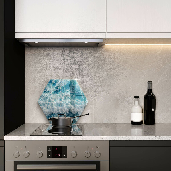 Skärbräda glas sexhörning Havsvattenvågor