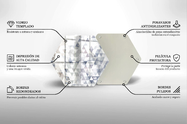Skärbräda glas sexhörning Trianglar mönster