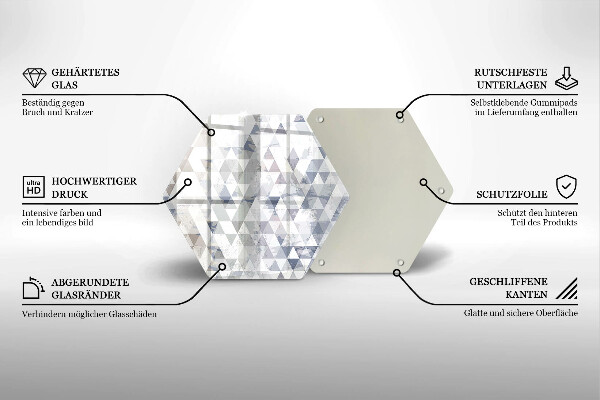Skärbräda glas sexhörning Trianglar mönster