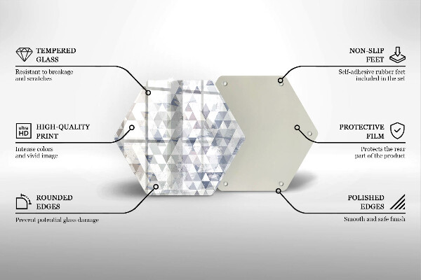 Skärbräda glas sexhörning Trianglar mönster