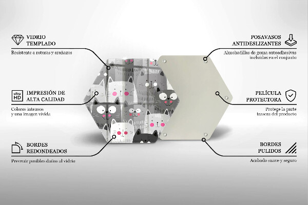 Skärbräda glas sexhörning Katter illustration