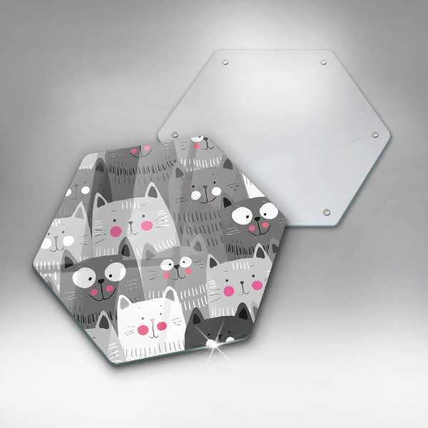 Skärbräda glas sexhörning Katter illustration