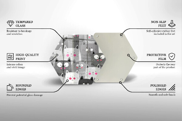 Skärbräda glas sexhörning Katter illustration